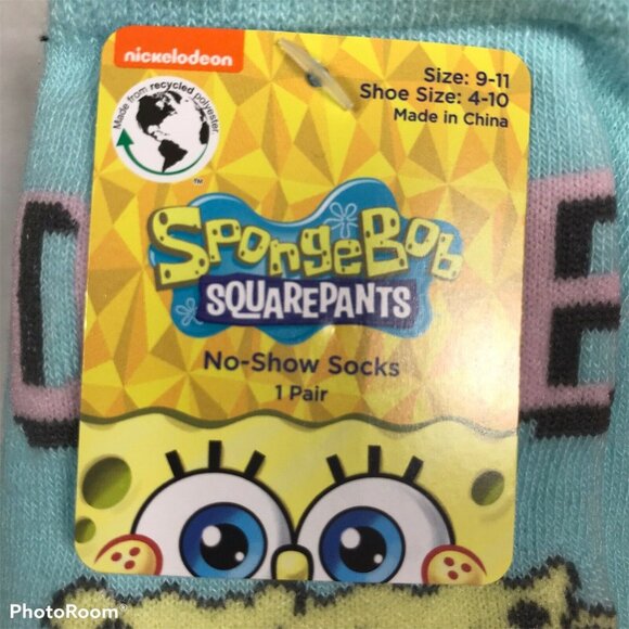 Two Pack SpongeBob SquarePants Women's Size 9-11 Socks No-Show Blue New - Picture 3 of 4